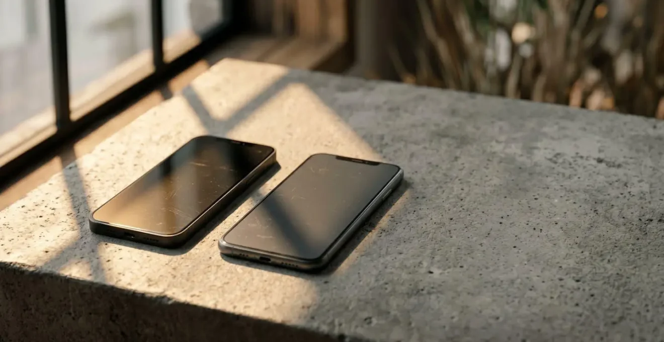Deux smartphones côte à côte illustrant la comparaison de qualité photo entre gammes de prix différentes