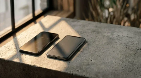 Deux smartphones côte à côte illustrant la comparaison de qualité photo entre gammes de prix différentes