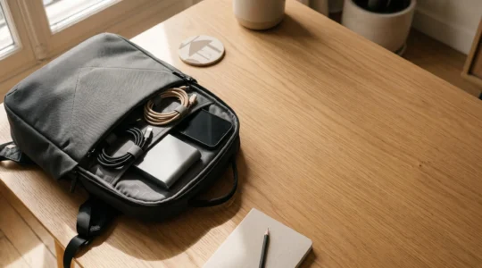 Espace de travail épuré montrant la simplification des câbles grâce à l'USB-C