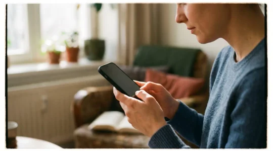 Main tenant un smartphone moderne avec indicateur de batterie, symbolisant l'optimisation de l'autonomie
